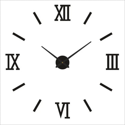 Simple 16 Inch Wall Clock - DIY Acrylic Mirror Stickers - Minimalist Design - Home Fads 