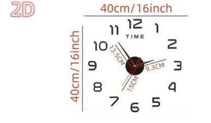 Simple 16 Inch Wall Clock - DIY Acrylic Mirror Stickers - Minimalist Design - Home Fads 