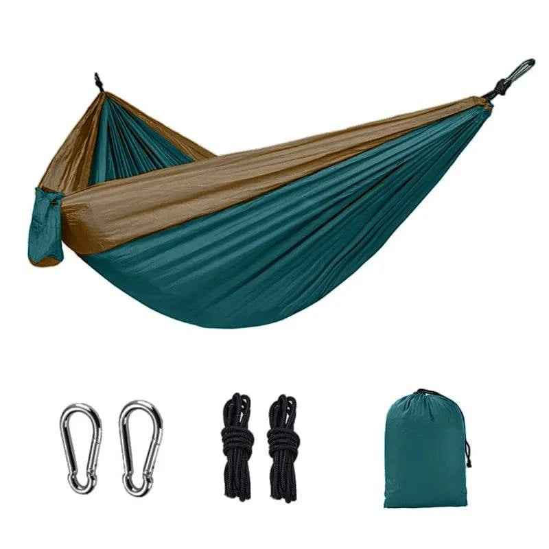 Single Person Portable Outdoor Camping Hammock - High Strength Parachute Fabric Hanging Bed - Home Fads 