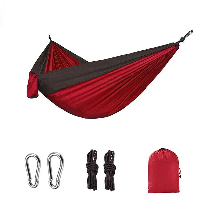 Single Person Portable Outdoor Camping Hammock - High Strength Parachute Fabric Hanging Bed - Home Fads 