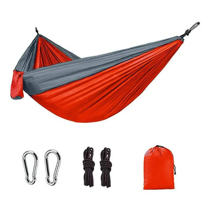 Single Person Portable Outdoor Camping Hammock - High Strength Parachute Fabric Hanging Bed - Home Fads 
