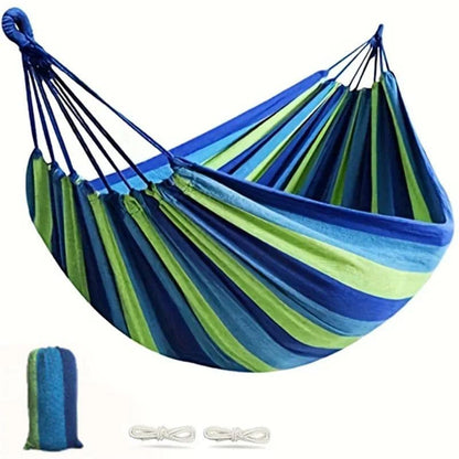Single Wide Thick Canvas Hammock - Outdoor Camping Leisure Swing Bed - Home Fads 