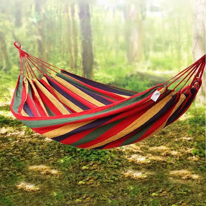 Single Wide Thick Canvas Hammock - Outdoor Camping Leisure Swing Bed - Home Fads 