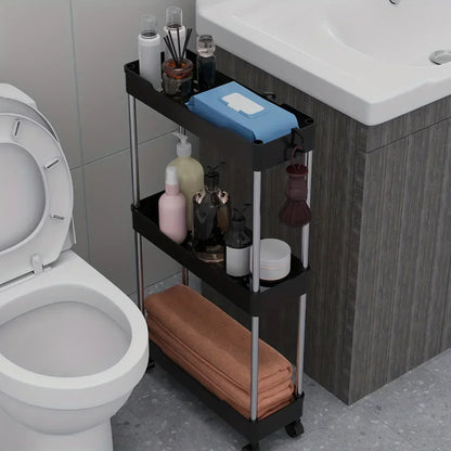 Slim Rolling Storage Cart – Multi-Tier Organizer for Bathroom, Kitchen & Small Spaces - Home Fads 