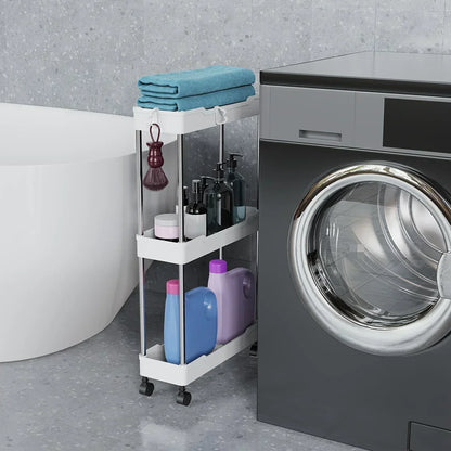 Slim Rolling Storage Cart – Multi-Tier Organizer for Bathroom, Kitchen & Small Spaces - Home Fads 
