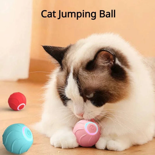 Smart Interactive Cat Toy: Automatic Bouncing Ball for Self Play with LED Lights and Sound Sensor - Rolling or Jumping Variants - Home Fads 