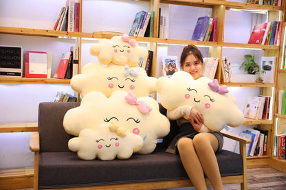Smiling Cloud Plush Pillow – Soft Stuffed Cushion for Kids, Babies, and Girls – Adorable Gift for Bedrooms and Nurseries - Home Fads 