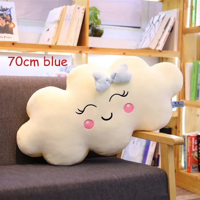 Smiling Cloud Plush Pillow – Soft Stuffed Cushion for Kids, Babies, and Girls – Adorable Gift for Bedrooms and Nurseries - Home Fads 