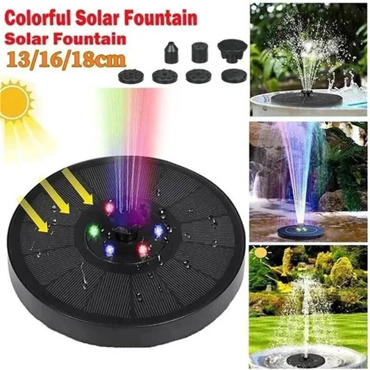 Solar Fountain Pump Kit with Optional Colorful LED Lights and Smart Light Detection for Garden and Bird Bath - Home Fads 