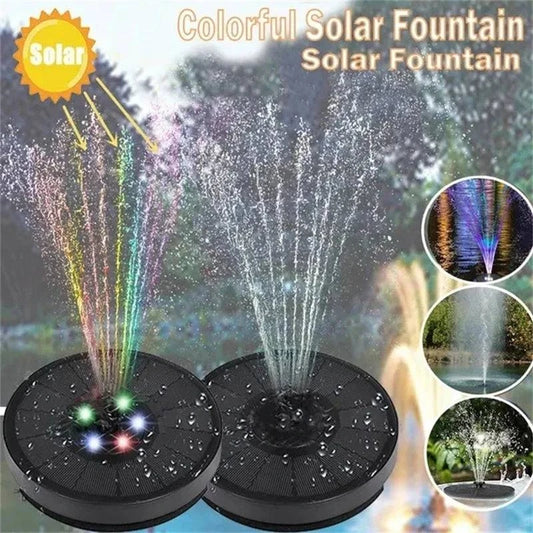 Solar Fountain Pump Kit with Optional Colorful LED Lights and Smart Light Detection for Garden and Bird Bath - Home Fads 