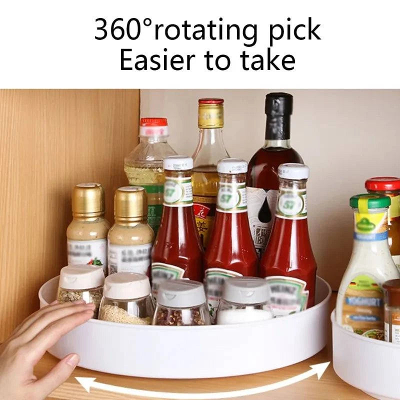 Space-Saving Revolutionary 360-Degree Rotating Cabinet Organizer: Multi-Purpose Storage Solution for Kitchen, Bathroom, and Cosmetic Essentials - Home Fads 