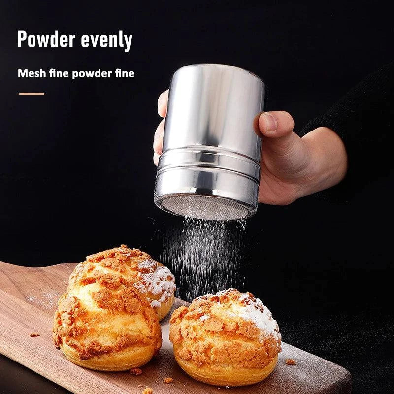 Stainless Steel Coffee Decorating Set: Cocoa Shaker with 16 Stencils - Culinary, Beverage, Baking Kit - Home Fads 