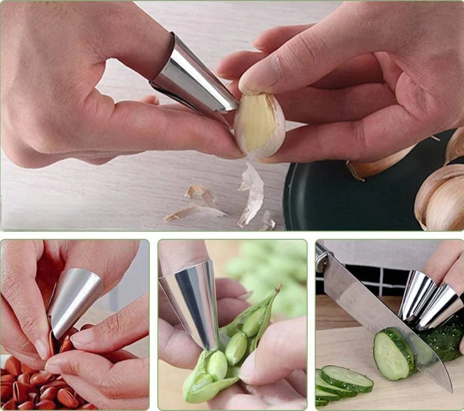 Stainless Steel Finger Guard - Anti-cut Finger Protector for Safe Vegetable Cutting - Kitchen Tool - Home Fads 
