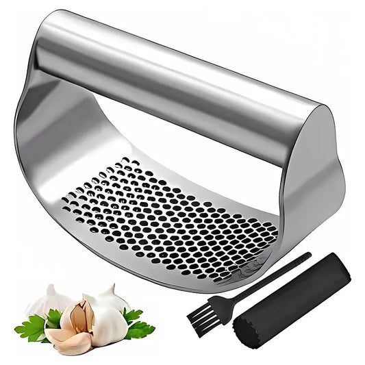 Stainless Steel Garlic Press – Manual Rocker Crusher for Garlic & Ginger – Ergonomic, Easy-to-Clean Kitchen Tool - Home Fads 