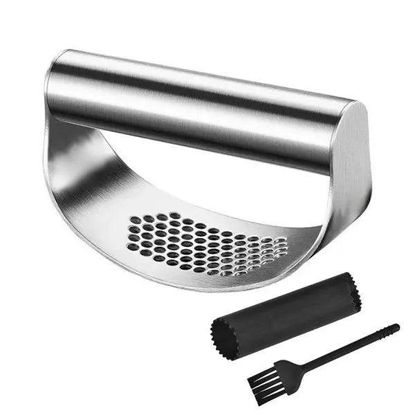 Stainless Steel Garlic Press – Manual Rocker Crusher for Garlic & Ginger – Ergonomic, Easy-to-Clean Kitchen Tool - Home Fads 