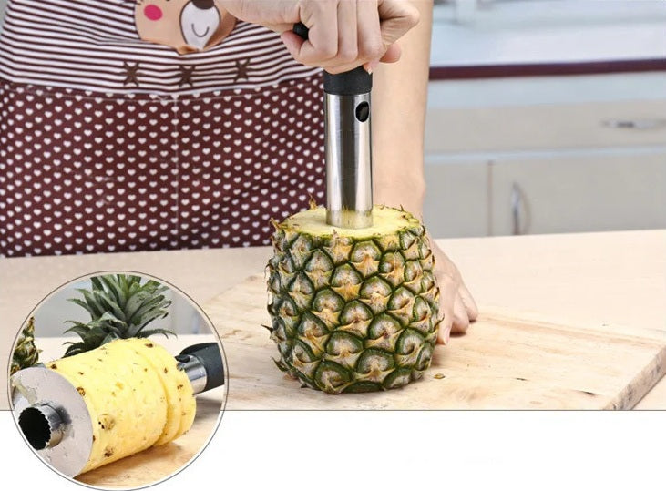 Stainless Steel Pineapple Corer & Slicer – Easy Fruit Cutter & Peeler for Fresh Pineapple Preparation - Home Fads 