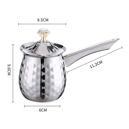 Stainless Steel Turkish Coffee Pot with Lid - Versatile Kitchen Tool for Frothing, Melting - Silver, Gold, Rose Gold - Multiple Sizes - Home Fads 