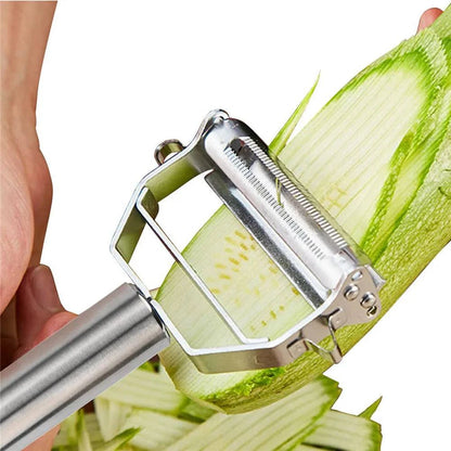 Stainless Steel Vegetable Cutter, Slicer & Peeler - Multifunctional Kitchen Tool - Small/Large Sizes - Suitable for Various Fruits & Vegetables - Home Fads 