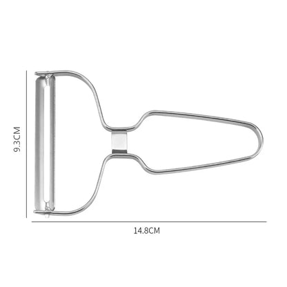 Stainless Steel Vegetable & Fruit Peeler – Wide Mouth Cabbage, Potato, and Salad Slicer with Ergonomic Non-Slip Handle - Home Fads 