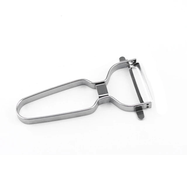 Stainless Steel Vegetable & Fruit Peeler – Wide Mouth Cabbage, Potato, and Salad Slicer with Ergonomic Non-Slip Handle - Home Fads 