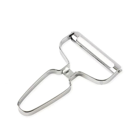 Stainless Steel Vegetable & Fruit Peeler – Wide Mouth Cabbage, Potato, and Salad Slicer with Ergonomic Non-Slip Handle - Home Fads 