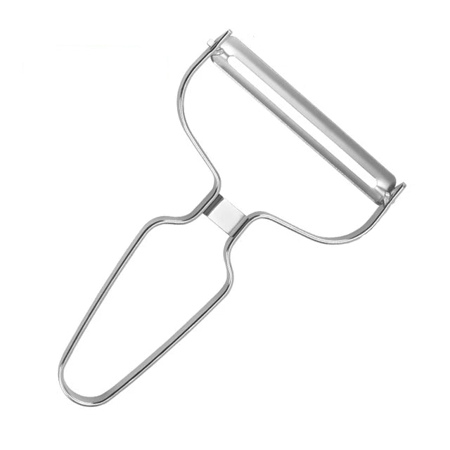 Stainless Steel Vegetable & Fruit Peeler – Wide Mouth Cabbage, Potato, and Salad Slicer with Ergonomic Non-Slip Handle - Home Fads 