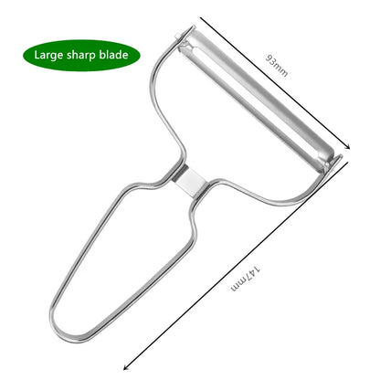 Stainless Steel Vegetable & Fruit Peeler – Wide Mouth Cabbage, Potato, and Salad Slicer with Ergonomic Non-Slip Handle - Home Fads 