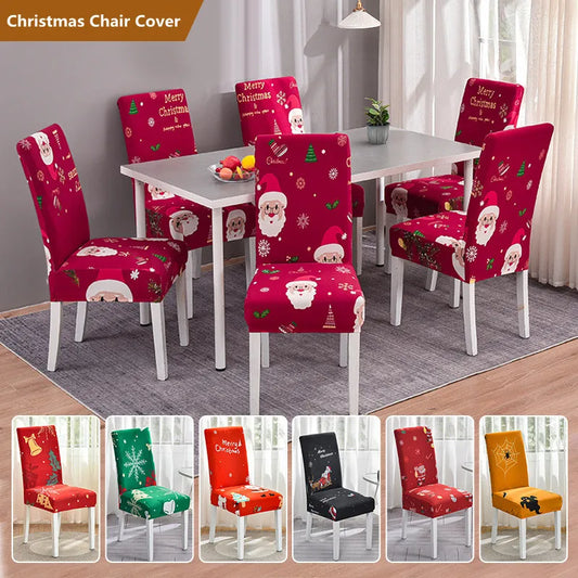 Stretchable Chair Cover – Elastic Dining Room Seat Protector for Festive Decor, Suitable for Various Chair Types - Home Fads 