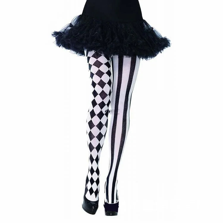 Striped Costume Tights – High-Elastic Cotton-Blend Pantyhose for Events, Dress-Up, Stage Performances, and Seasonal Celebrations - Home Fads 