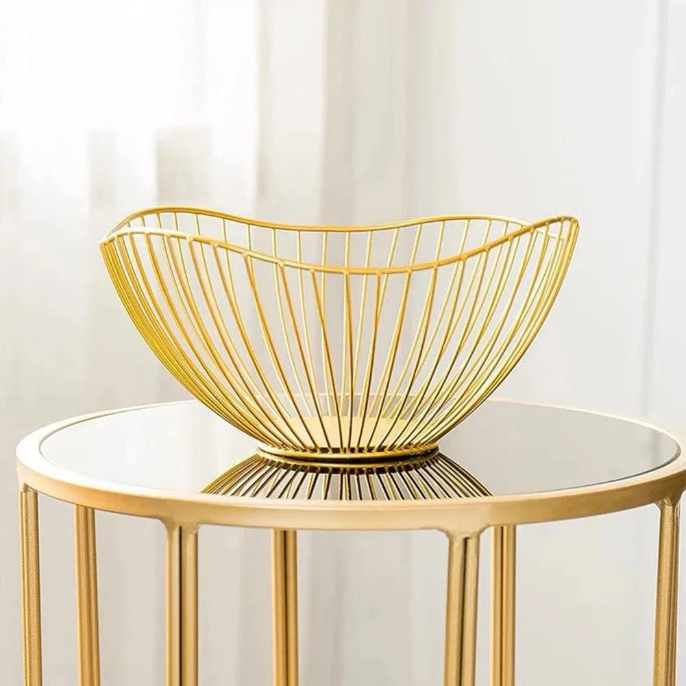 Stylish Metal Wire Fruit Basket: Choose from Four Unique Designs for Sophisticated Dining Table Decor in Black or Gold - Home Fads 