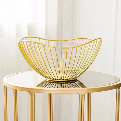 Stylish Metal Wire Fruit Basket: Choose from Four Unique Designs for Sophisticated Dining Table Decor in Black or Gold - Home Fads 