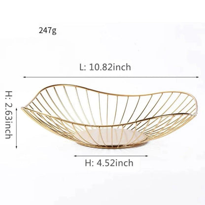 Stylish Metal Wire Fruit Basket: Choose from Four Unique Designs for Sophisticated Dining Table Decor in Black or Gold - Home Fads 