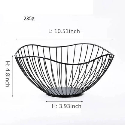 Stylish Metal Wire Fruit Basket: Choose from Four Unique Designs for Sophisticated Dining Table Decor in Black or Gold - Home Fads 