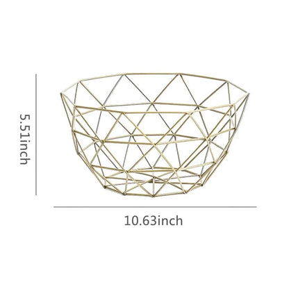 Stylish Metal Wire Fruit Basket: Choose from Four Unique Designs for Sophisticated Dining Table Decor in Black or Gold - Home Fads 