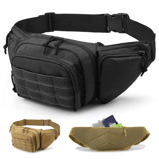 Tactical Nylon Waist Pack Belt Bag for Men - Military Style Fanny Pack for Motorcycle Riding, Sports, Camping, and Hiking - Home Fads 