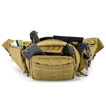 Tactical Nylon Waist Pack Belt Bag for Men - Military Style Fanny Pack for Motorcycle Riding, Sports, Camping, and Hiking - Home Fads 