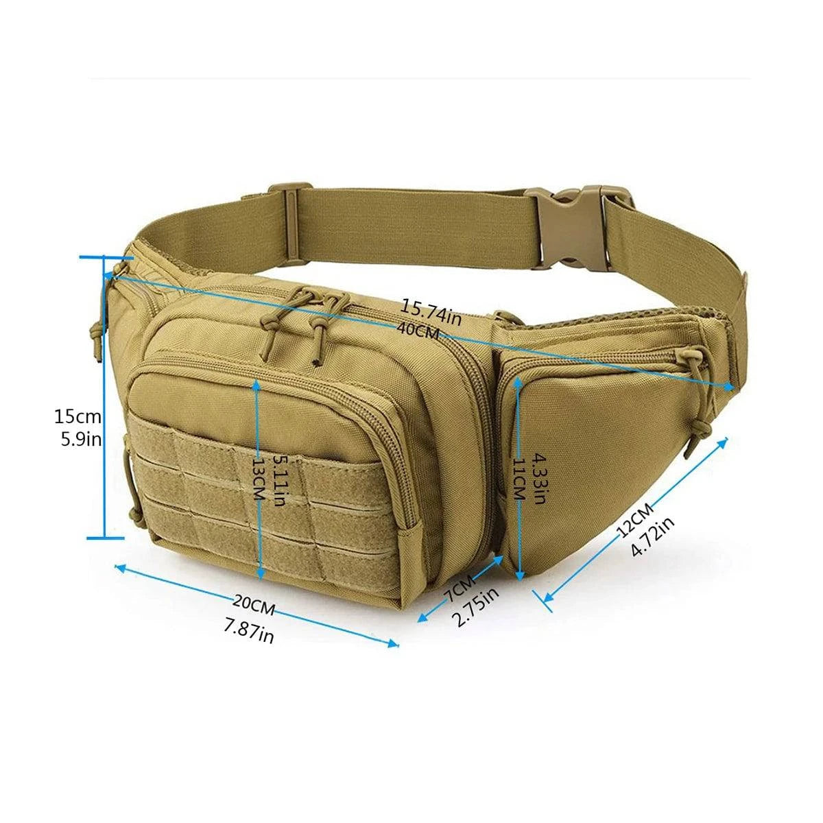 Tactical Nylon Waist Pack Belt Bag for Men - Military Style Fanny Pack for Motorcycle Riding, Sports, Camping, and Hiking - Home Fads 
