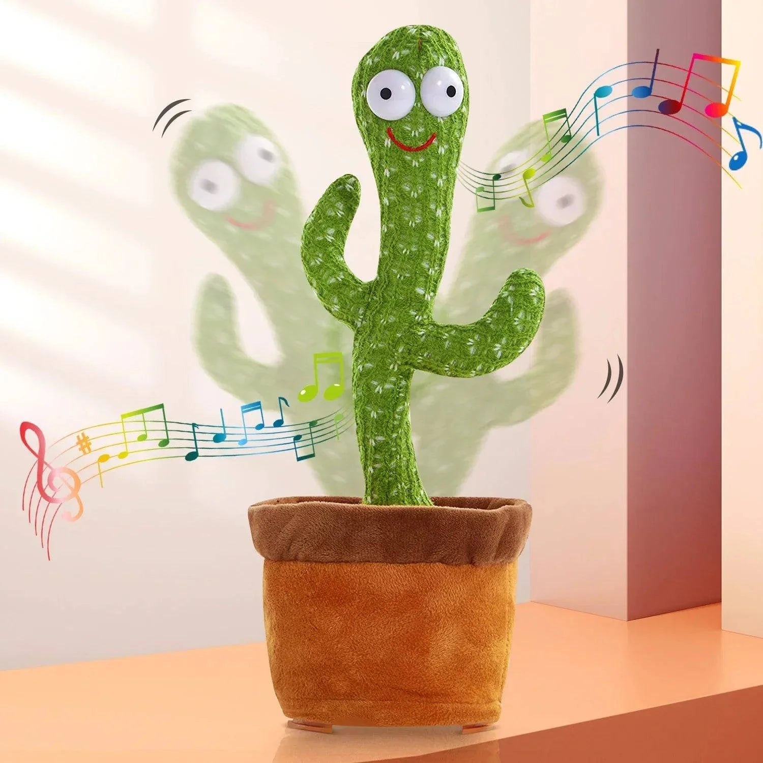 Talking & Voice-Repeat Dancing Cactus Plush Toy – Records, Sings, Dances, Lights Up & Plays 120 Songs – USB Rechargeable - Home Fads 