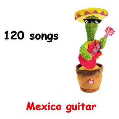 Talking & Voice-Repeat Dancing Cactus Plush Toy – Records, Sings, Dances, Lights Up & Plays 120 Songs – USB Rechargeable - Home Fads 