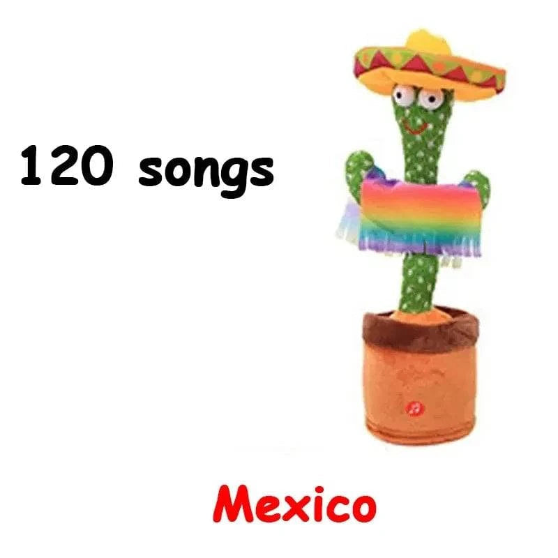 Talking & Voice-Repeat Dancing Cactus Plush Toy – Records, Sings, Dances, Lights Up & Plays 120 Songs – USB Rechargeable - Home Fads 