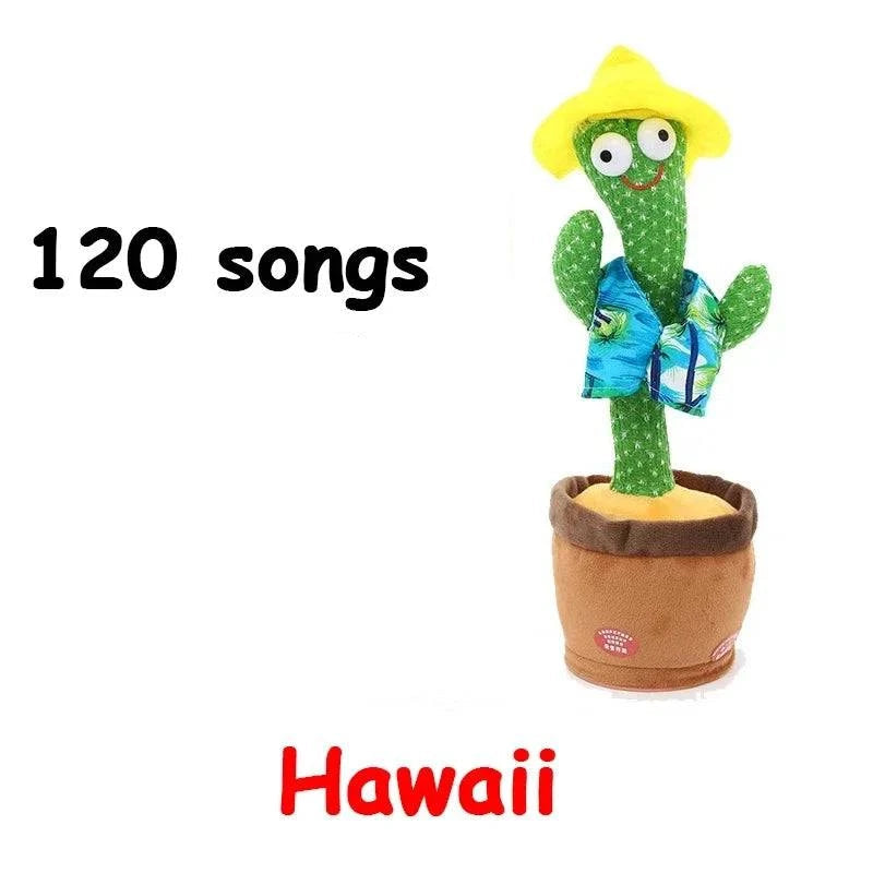 Talking & Voice-Repeat Dancing Cactus Plush Toy – Records, Sings, Dances, Lights Up & Plays 120 Songs – USB Rechargeable - Home Fads 