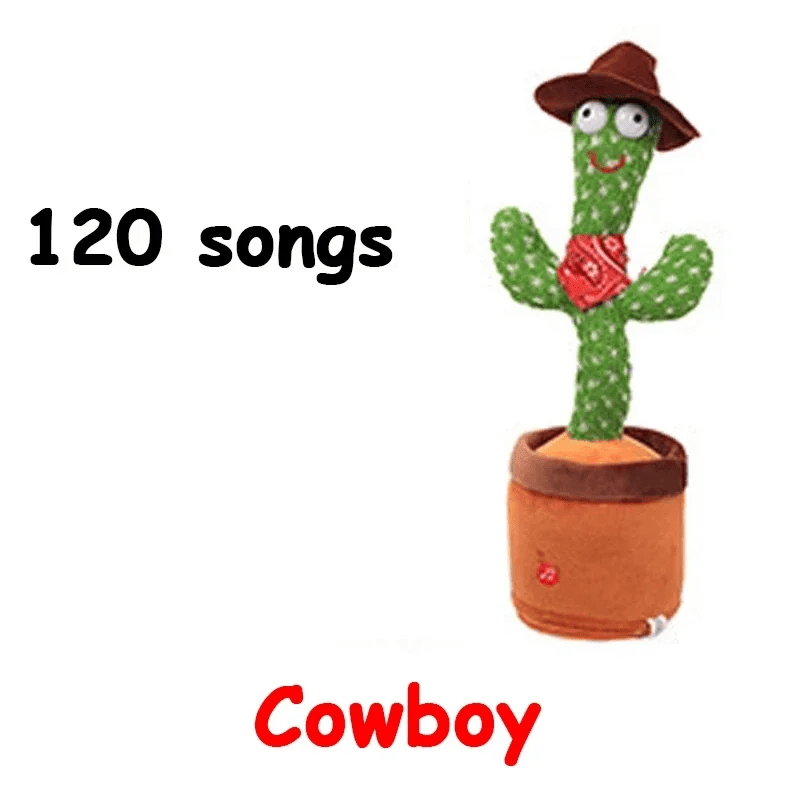 Talking & Voice-Repeat Dancing Cactus Plush Toy – Records, Sings, Dances, Lights Up & Plays 120 Songs – USB Rechargeable - Home Fads 