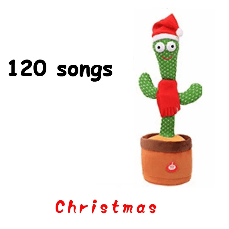 Talking & Voice-Repeat Dancing Cactus Plush Toy – Records, Sings, Dances, Lights Up & Plays 120 Songs – USB Rechargeable - Home Fads 