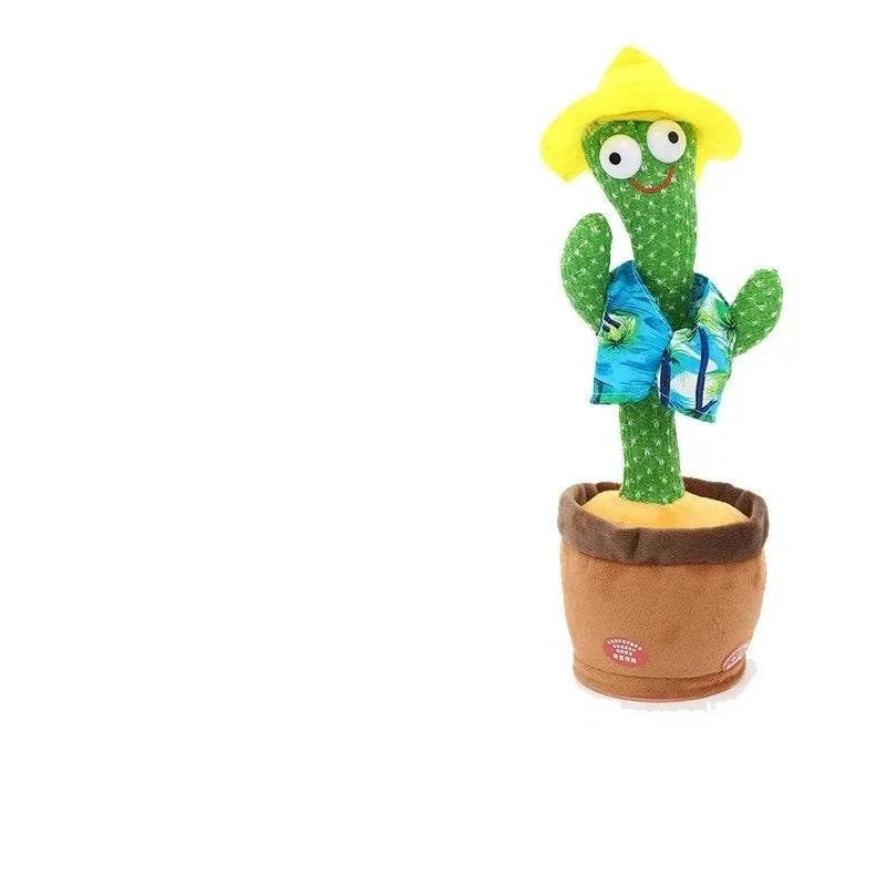 Talking & Voice-Repeat Dancing Cactus Plush Toy – Records, Sings, Dances, Lights Up & Plays 120 Songs – USB Rechargeable - Home Fads 