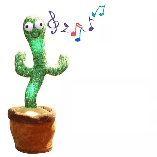 Talking & Voice-Repeat Dancing Cactus Plush Toy – Records, Sings, Dances, Lights Up & Plays 120 Songs – USB Rechargeable - Home Fads 