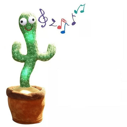 Talking & Voice-Repeat Dancing Cactus Plush Toy – Records, Sings, Dances, Lights Up & Plays 120 Songs – USB Rechargeable - Home Fads 