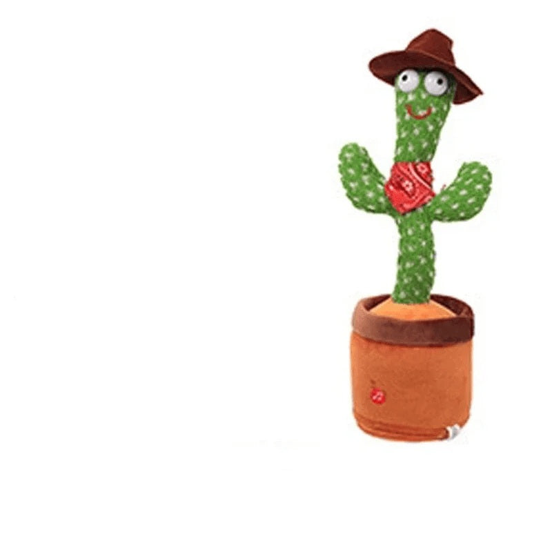 Talking & Voice-Repeat Dancing Cactus Plush Toy – Records, Sings, Dances, Lights Up & Plays 120 Songs – USB Rechargeable - Home Fads 