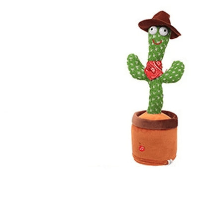 Talking & Voice-Repeat Dancing Cactus Plush Toy – Records, Sings, Dances, Lights Up & Plays 120 Songs – USB Rechargeable - Home Fads 