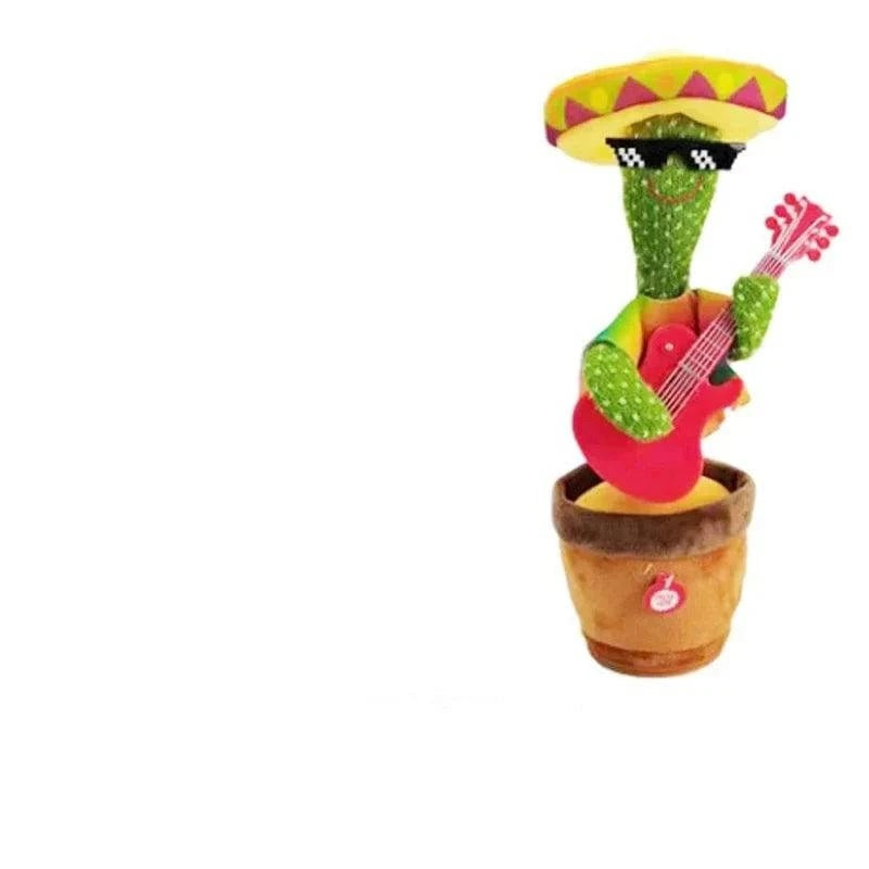 Talking & Voice-Repeat Dancing Cactus Plush Toy – Records, Sings, Dances, Lights Up & Plays 120 Songs – USB Rechargeable - Home Fads 