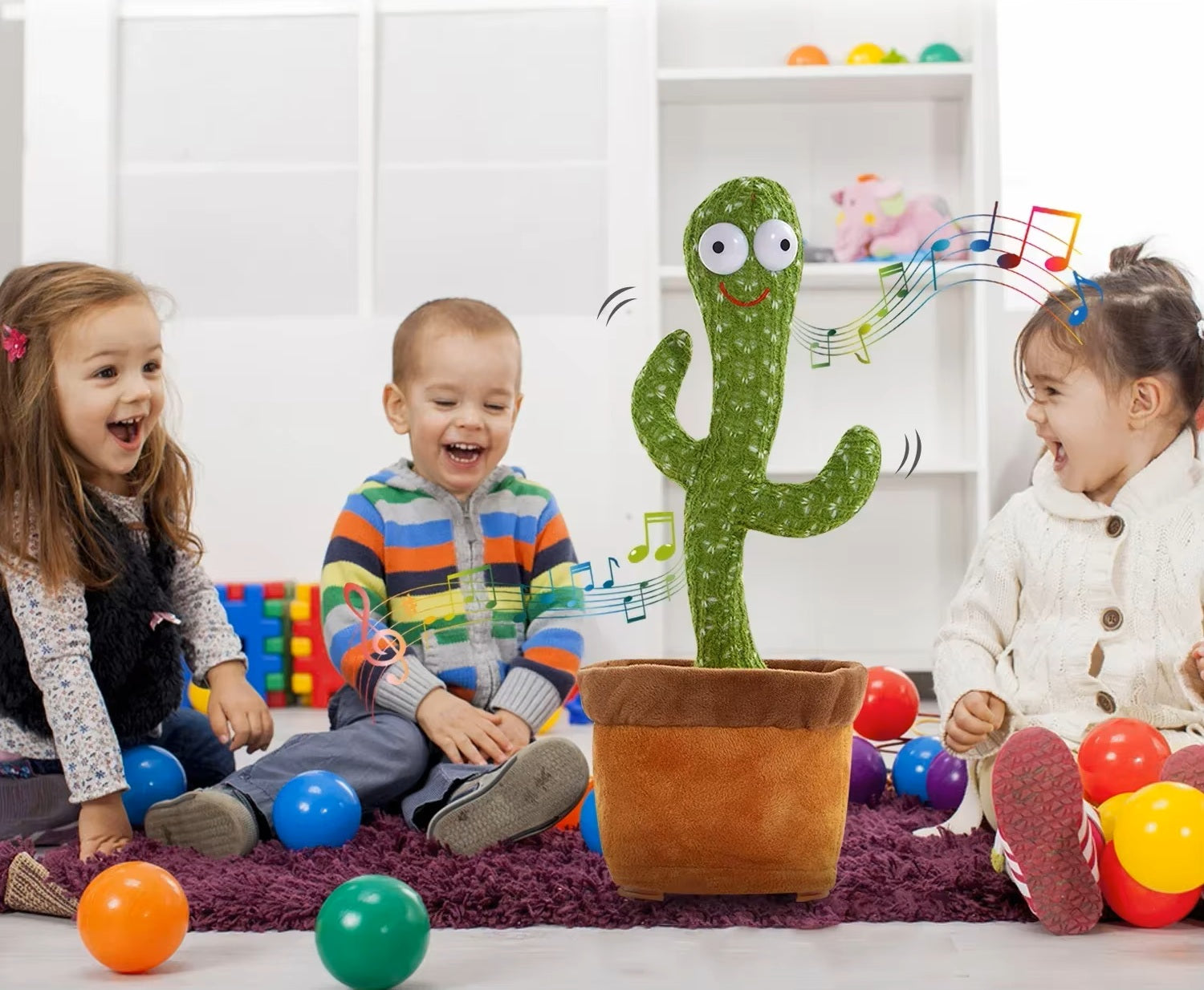 Talking & Voice-Repeat Dancing Cactus Plush Toy – Records, Sings, Dances, Lights Up & Plays 120 Songs – USB Rechargeable - Home Fads 